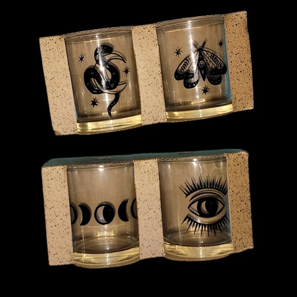 Set of 4 New Lowball Glass Tumblers. Each have Different Designs. See photos. - Picture 2 of 6